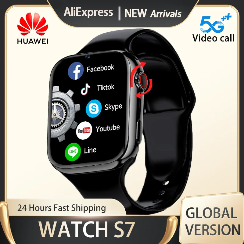 HUAWEI 5G Watch S7 Men Smartwatch HD Screen Support SIM Card Photograph SMS NFC OS GPS Google App Series 8 PK Apple S8 Pro Ultra
