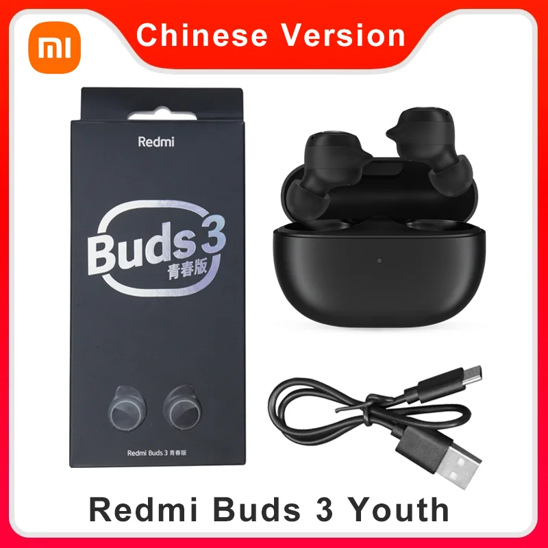 

Беспроводные наушники Xiaomi Redmi Buds 3 Youth Edition, TWS, Bluetooth 5,2, наушники с аккумулятором на 18 часов, гарнитура Redmi Buds 3 Lite