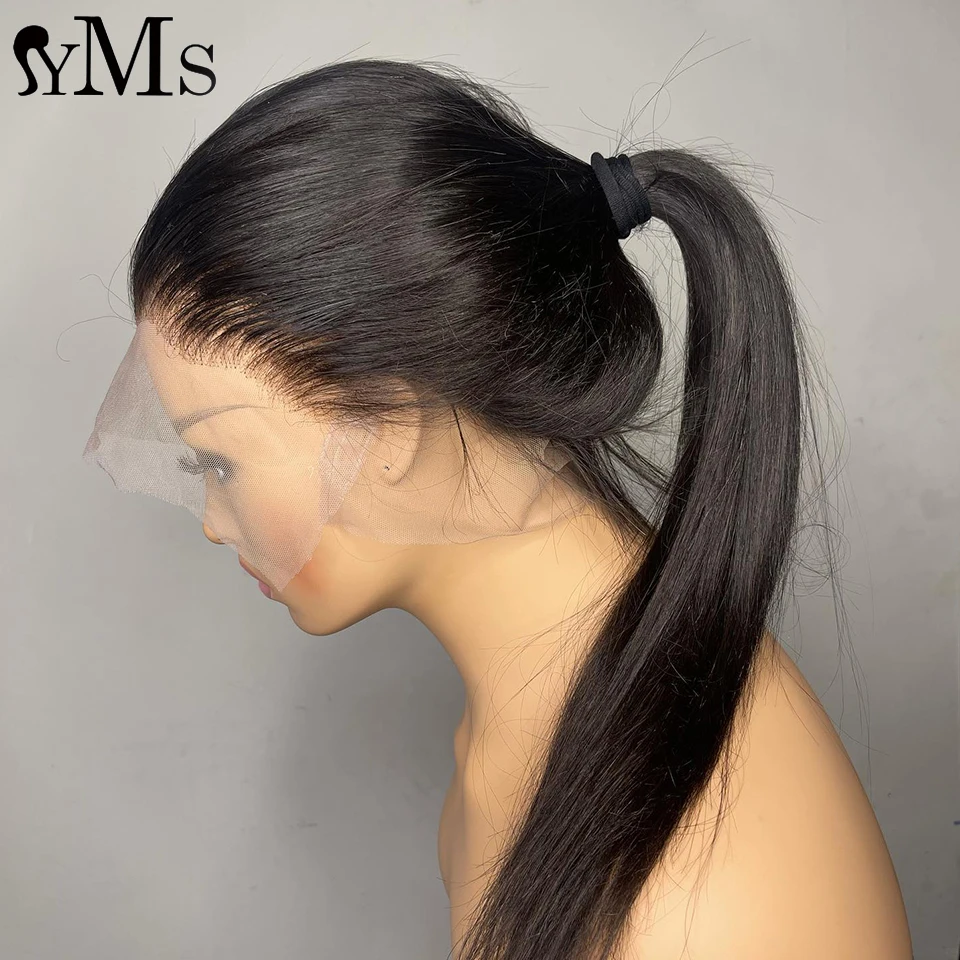 

Full Lace Human Hair Wigs PrePlucked For Women YMS Glueless HD Transparent Brazilian Full Lace Wig Ponytail Wig With Baby Hair