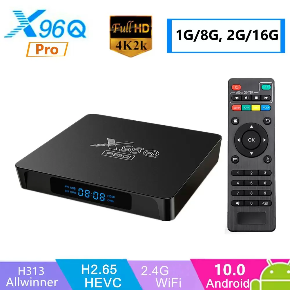 ТВ-приставка Android 10 Allwinner H313 Quad Core 4K X96Q Pro Smart Mini Media Player IP TV | Электроника