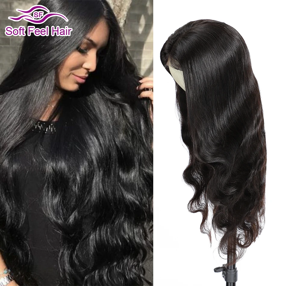 

13x1 Deep T Part HD Lace Frontal Wig Body Wave Transparent Lace Human Hair Wig PrePlucked Natural Color for Women Soft Feel Hair