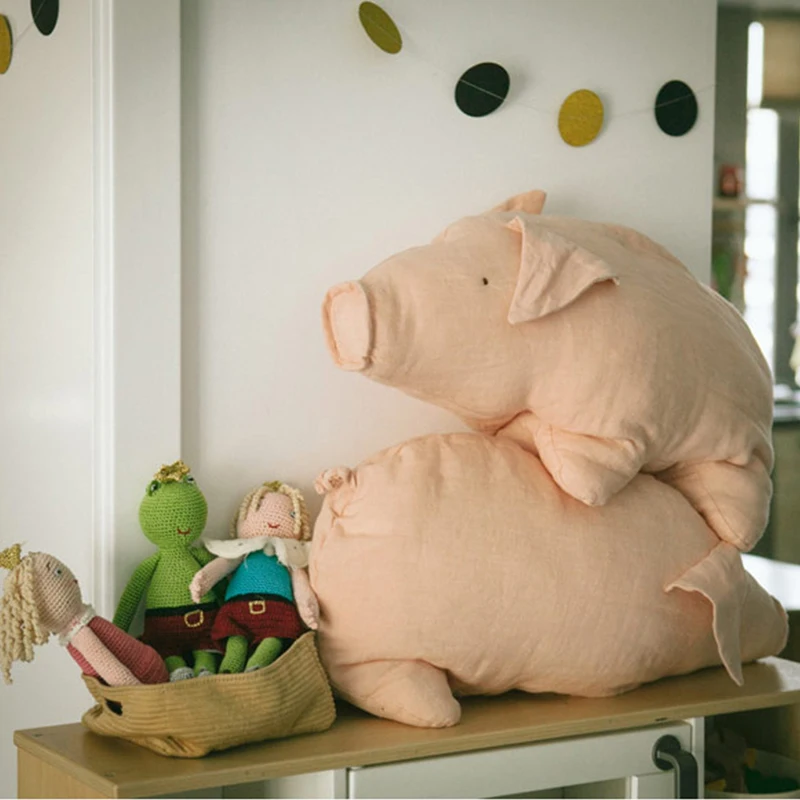 Cuddly розовые детские игрушки хлопок лен уютная мягкая ткань для поросят игрушка