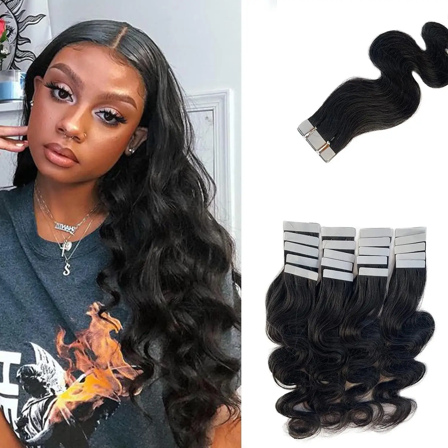 20 шт./упаковка натуральные человеческие волосы 26 дюймов