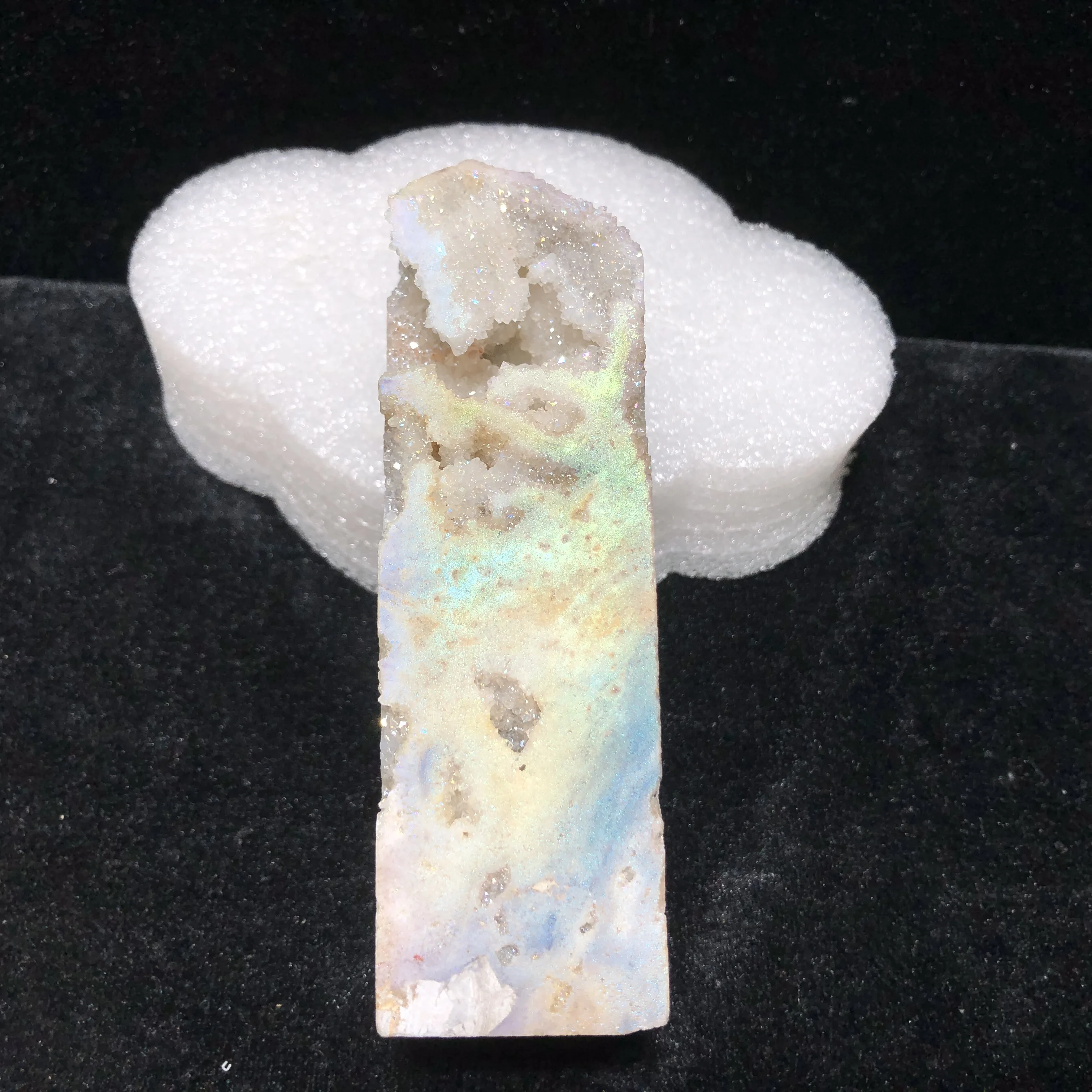 

184.1mm Hand-Polished Aura Sphalerite Point Chakra Feng Shui Healing Reiki Crystal Stone Home Decoration Stone Handicraft Tower