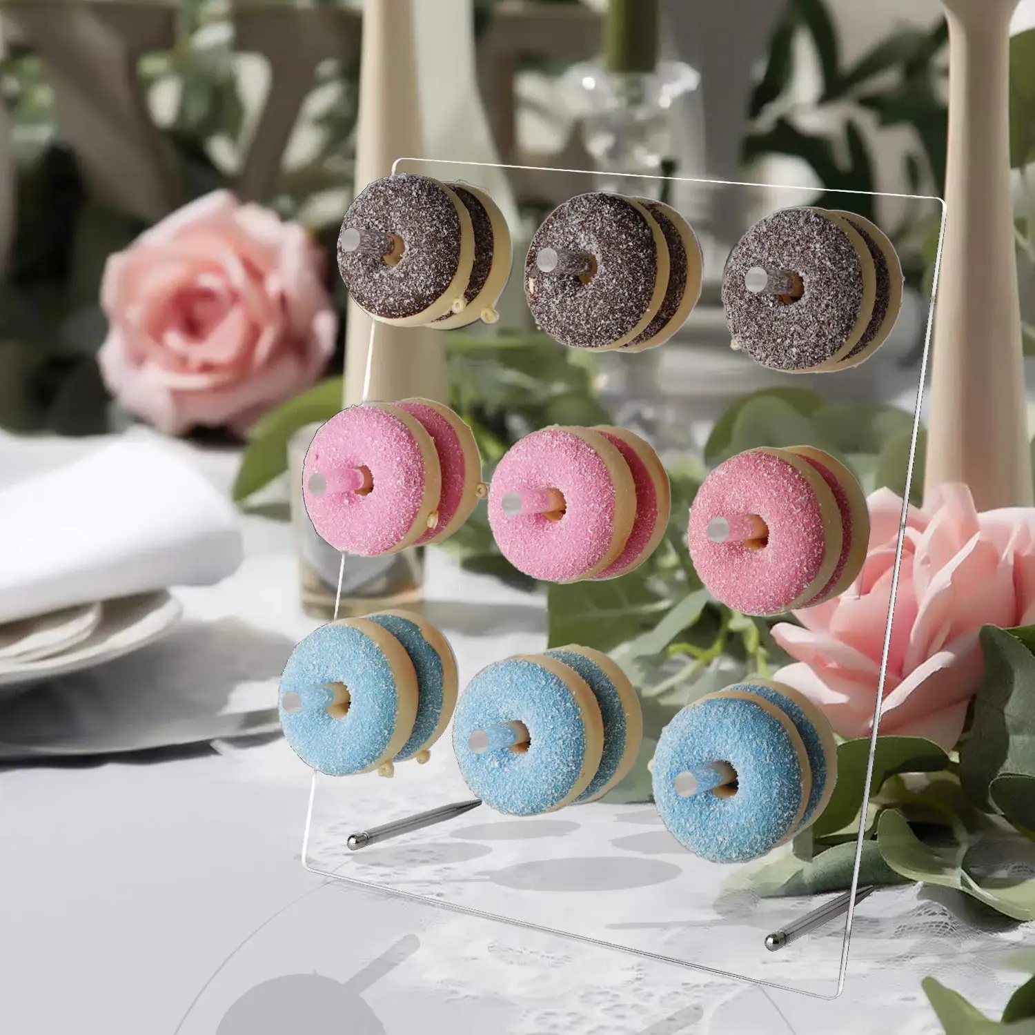 

Reusable Acrylic Donut Stand, Wall Display Rack, Clear Table Top, Acrylic Holder, Dessert Stand, Birthday, Baby Shower, Home, We