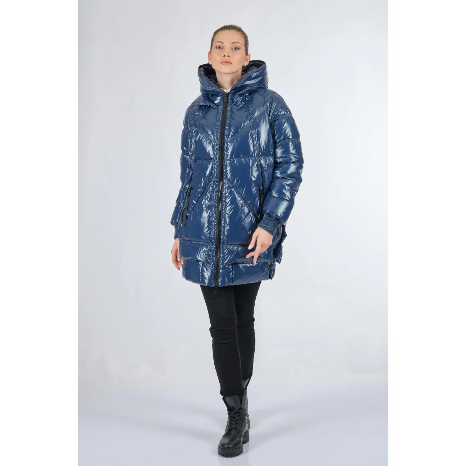 Bsb Темно-синее женское пальто