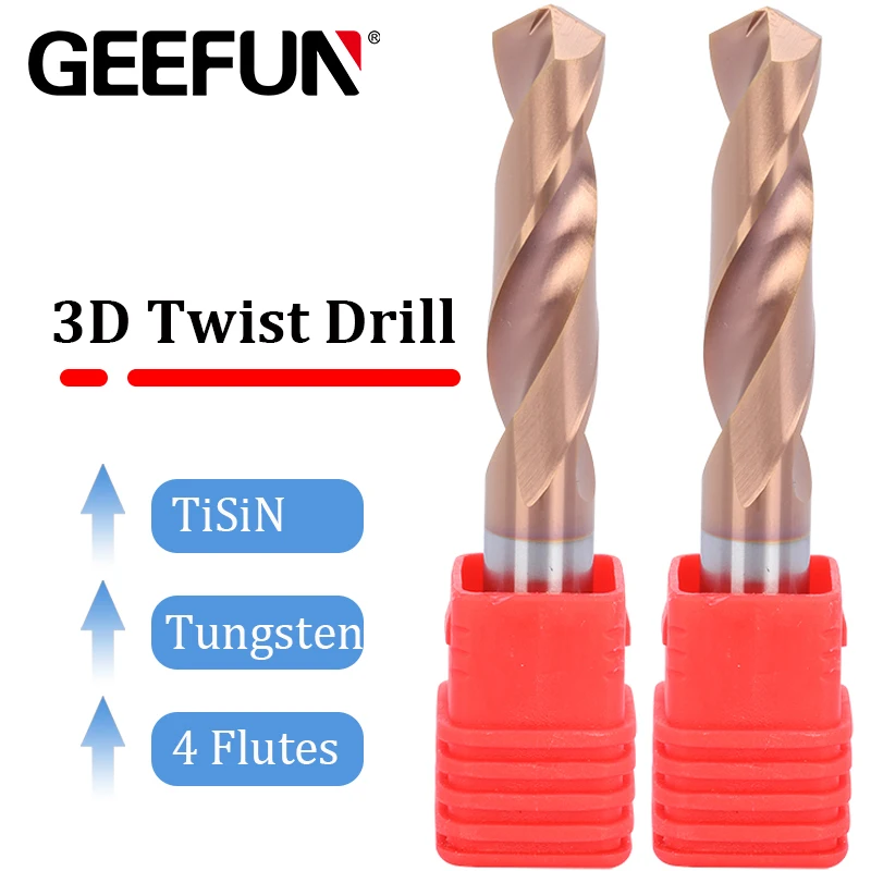 

Solid Tungsten GEEFUN Carbide Drill Bits For CNC Carbide Twist Drill Bits 6.6-13.9mm Metalworking Bit Carbide Milling Cutter