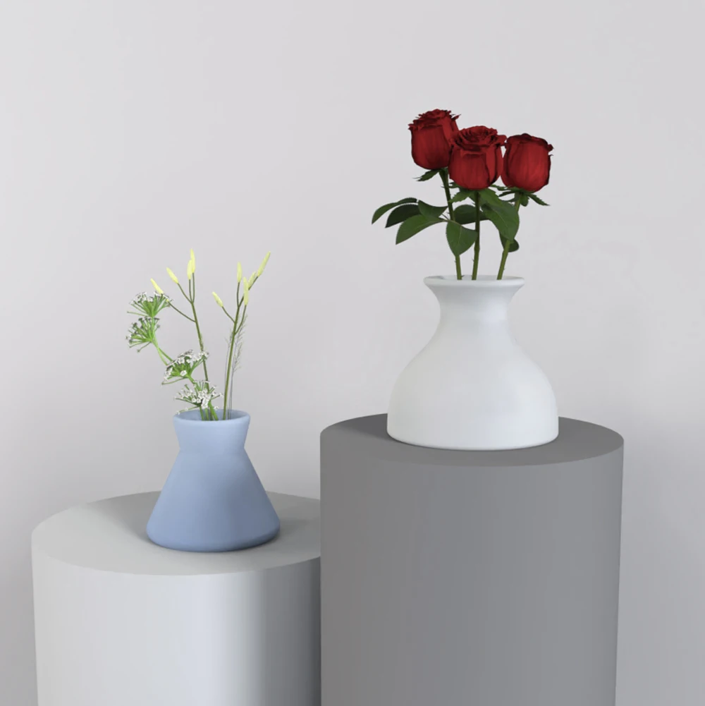 

Cement Flowerpot Vase Silicone Molds Creative European flower Insert aromatherapy bottle Concrete silicone mold