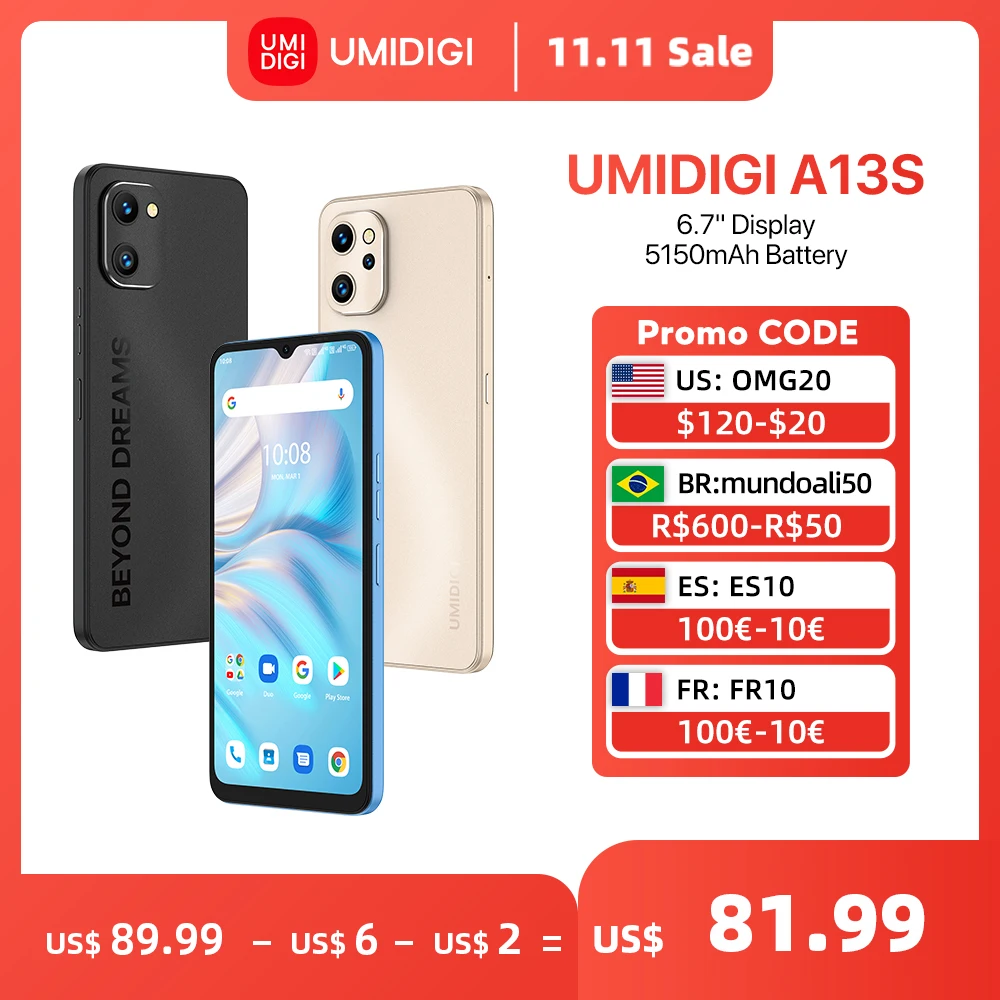 Kup UMIDIGI A13S Smartfon Z Androidem 6.7