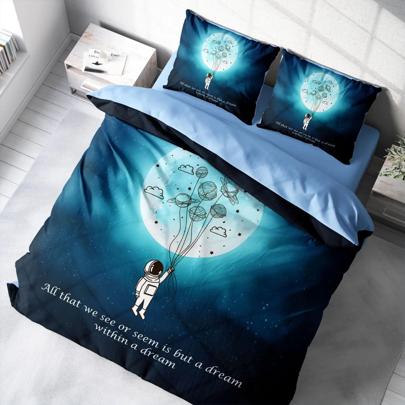 

Night Mottom Double Personality Duvet cover set. Cotton Satin double duvet cover set