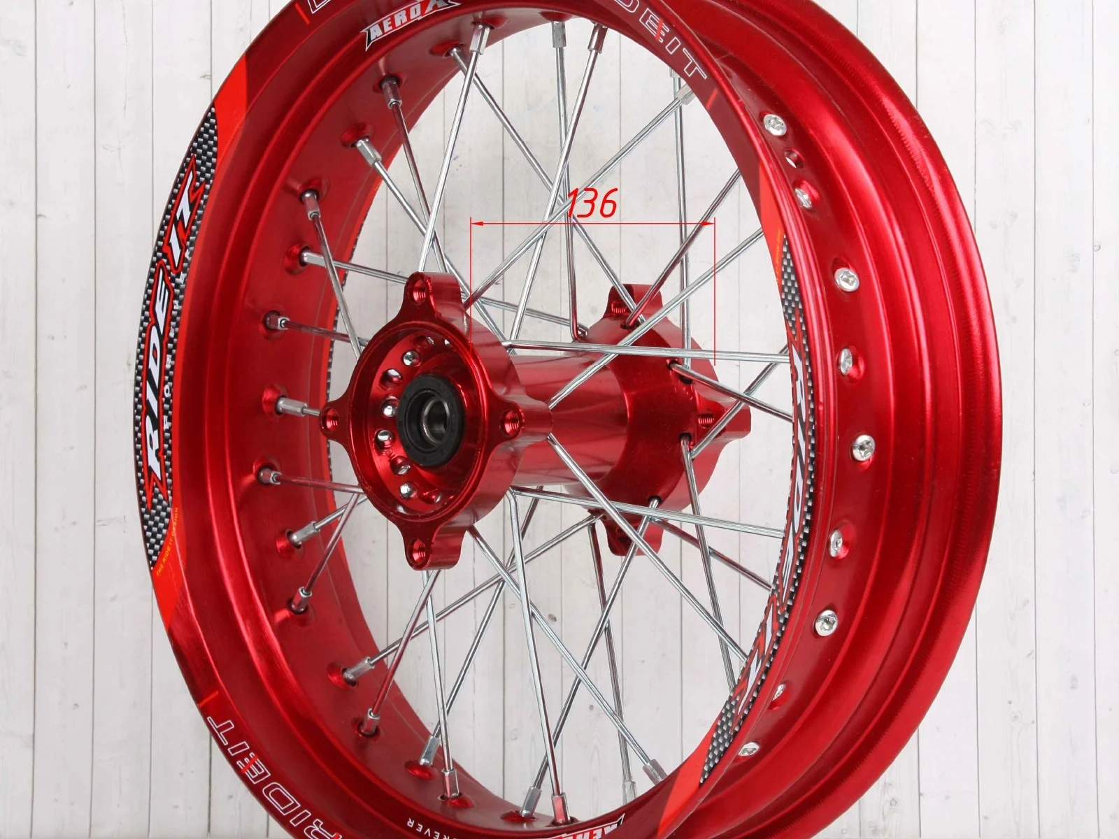 Wheels assembly supermoto ride it 14-14 red |