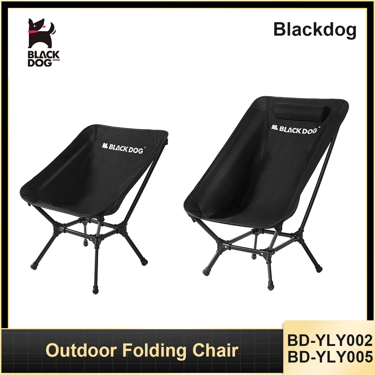 

Blackdog BD-YLY002 Outdoor Folding Chair Portable Fishing Chair Backrest Stool Camping Moon Chair