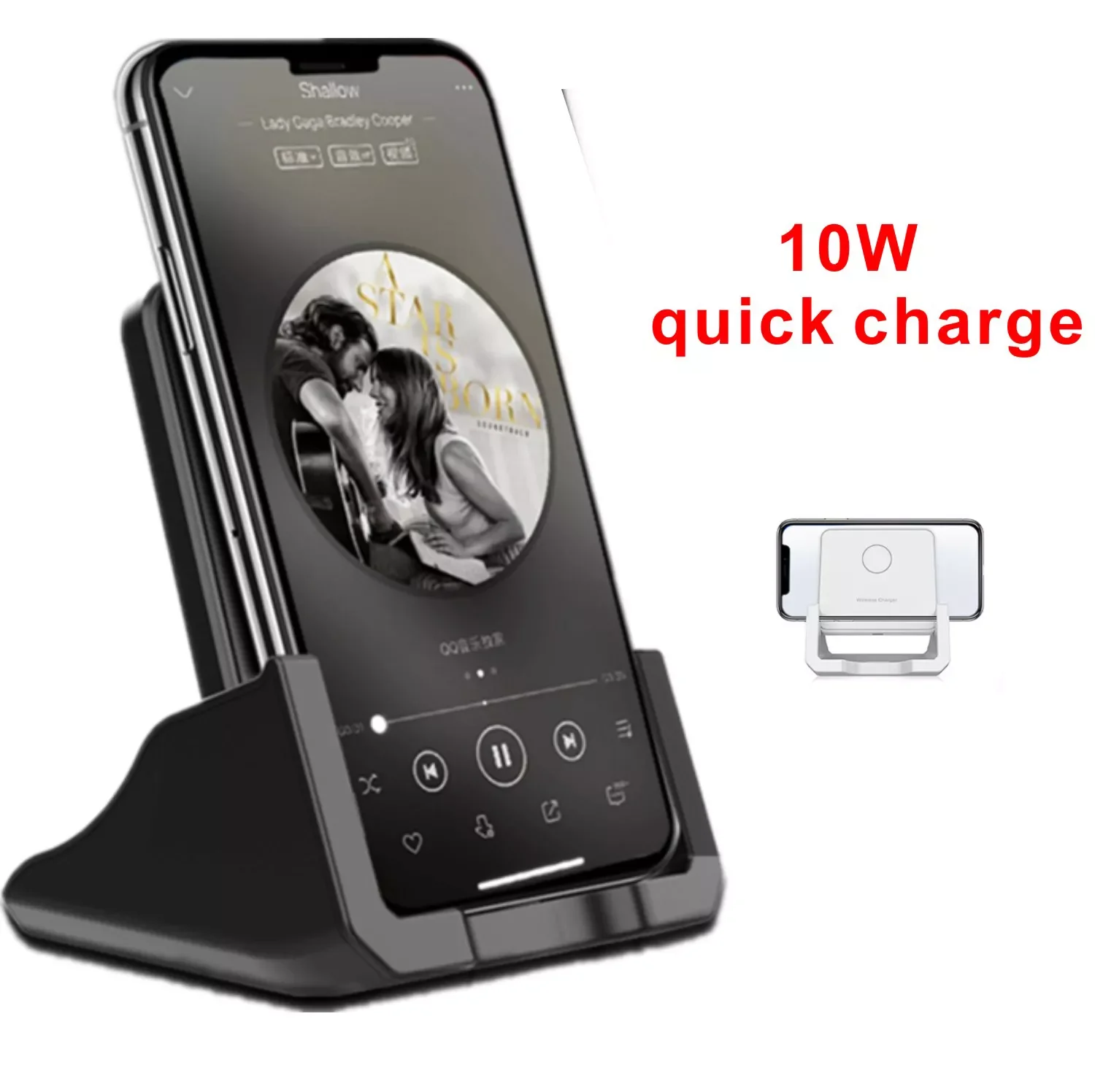 

Universal 10W Wireless Charging Station QI Fast Wireless Charger Stand Vertical Induction Dock