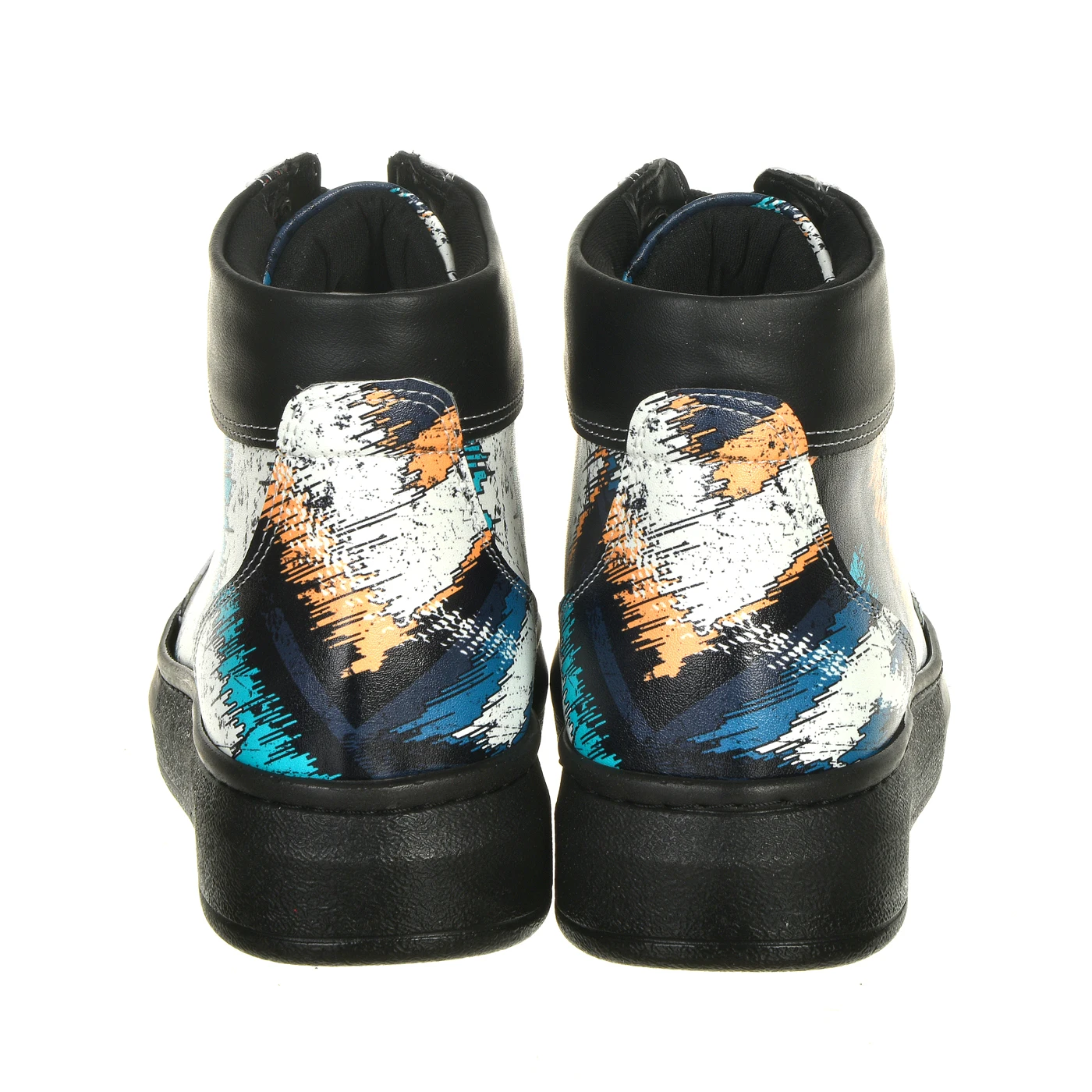 7325 разноцветные ботинки на плоской подошве