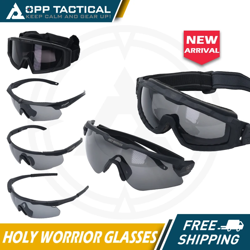 HOLY WORRIOR-Gafas balísticas para caza, lentes tácticos para Airsoft, pistola de aire, equipo de protección para exteriores, 3 piezas