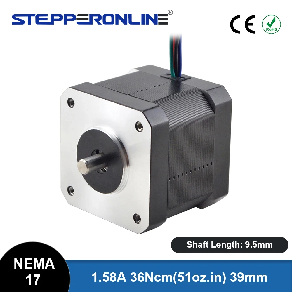 

Шаговый двигатель с коротким валом Nema 17, 36 см (51 унция), длина 1,58 А, 39 мм, шаговый двигатель Nema17 для 3D-принтера