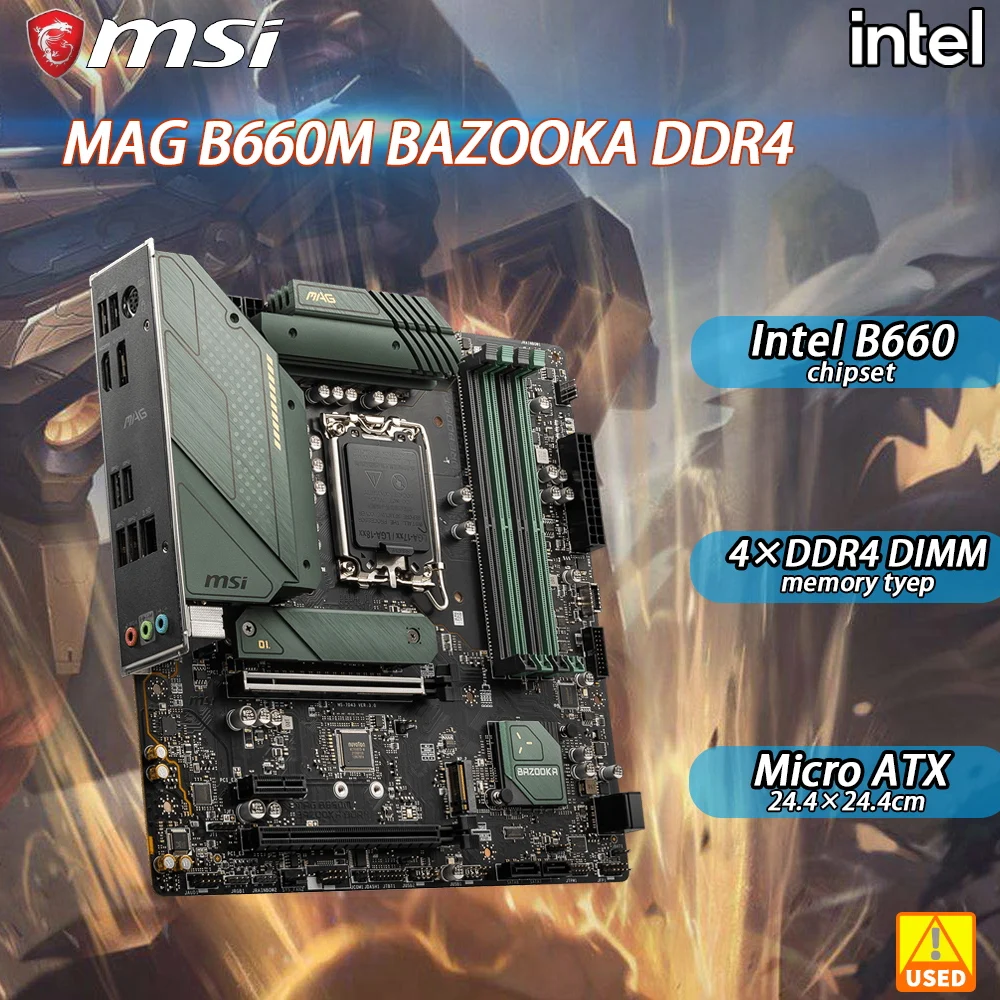 

LGA 1700 Motherboard Supports 12th Generation Core MSI MAG B660M BAZOOKA DDR4 Intel B660 Chipset DDR4 128GB PCI-E 4.0 Micro ATX