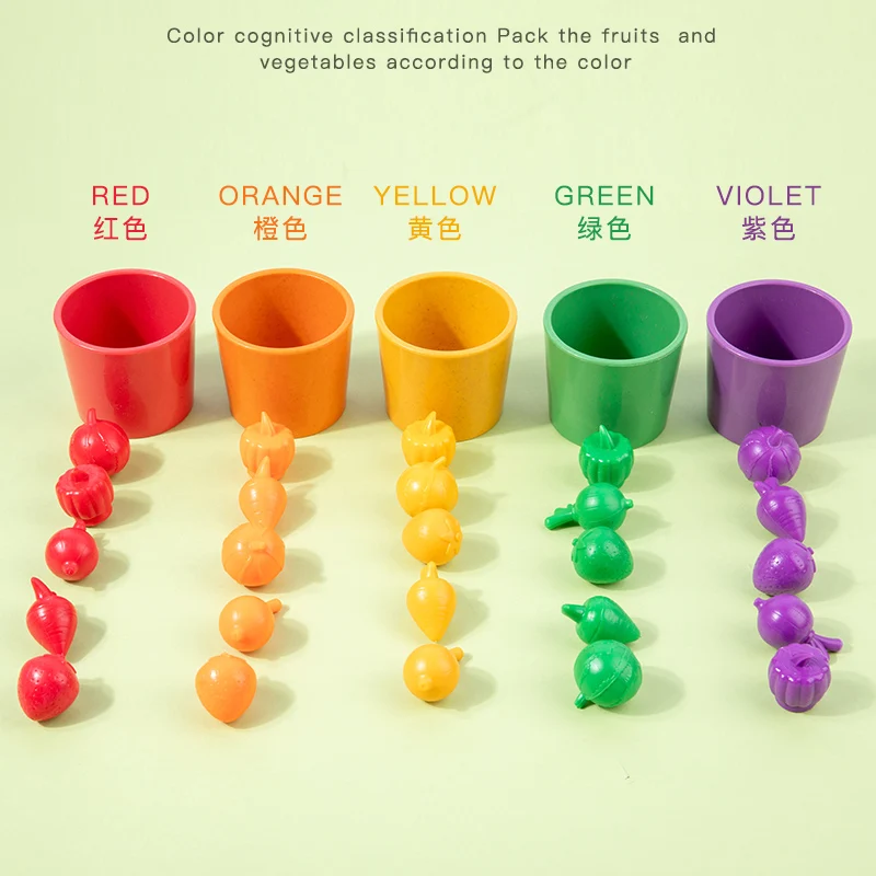 Деревянная Развивающая Игрушка Монтессори Для Малышей Игровой Набор С Фруктами