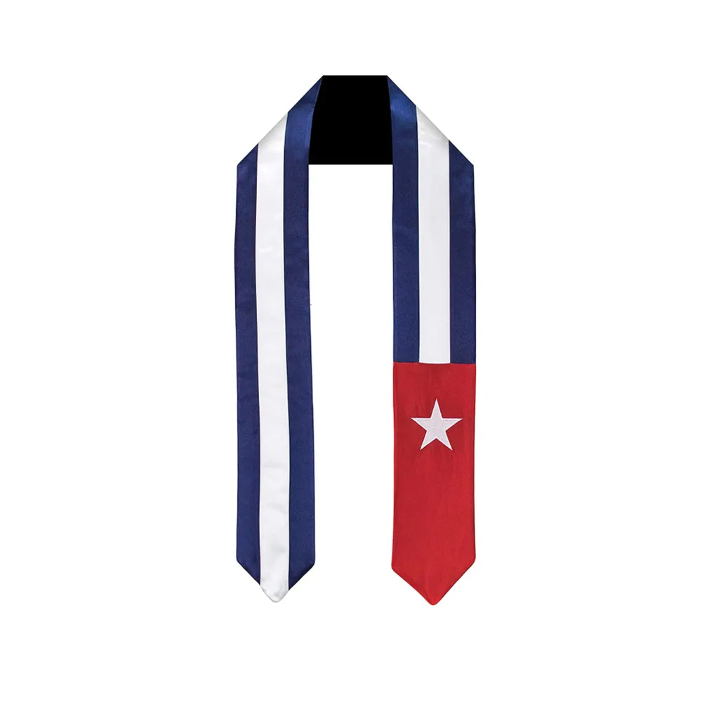 

Cuba Flag Graduation Stole 180*14cm Bachelor Gown Accessory National Flag Graduation Sash