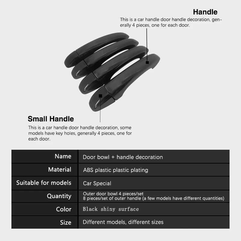 Для Renault Talisman Samsung SM6 2015 ~ 2022 глянцевый черный внешний чехол на дверную ручку