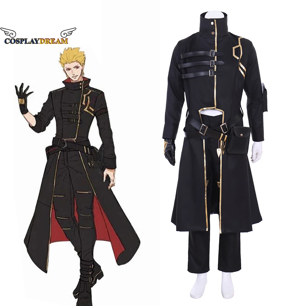 

Костюм для косплея Fate Grand Order Gilgamesh, блестящий церемониальный Готический плащ, наряд, униформа для мужчин на Хэллоуин, модный костюм вечерние