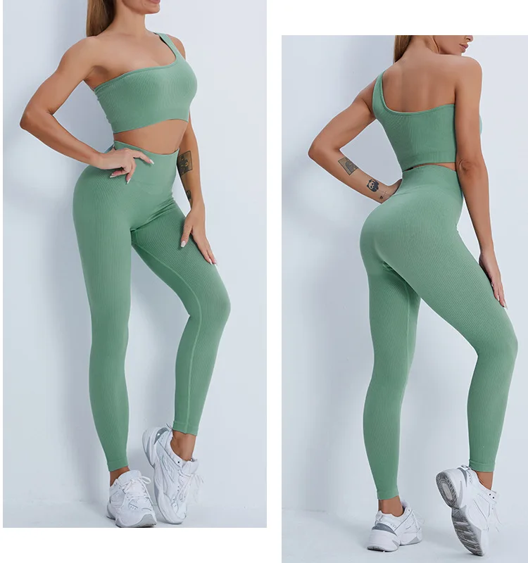

2022 Seamless Women Yoga Set Women Gym Sportswear Two Piece Workout Clothes High Waist Scrunch Butt Leggings Sets