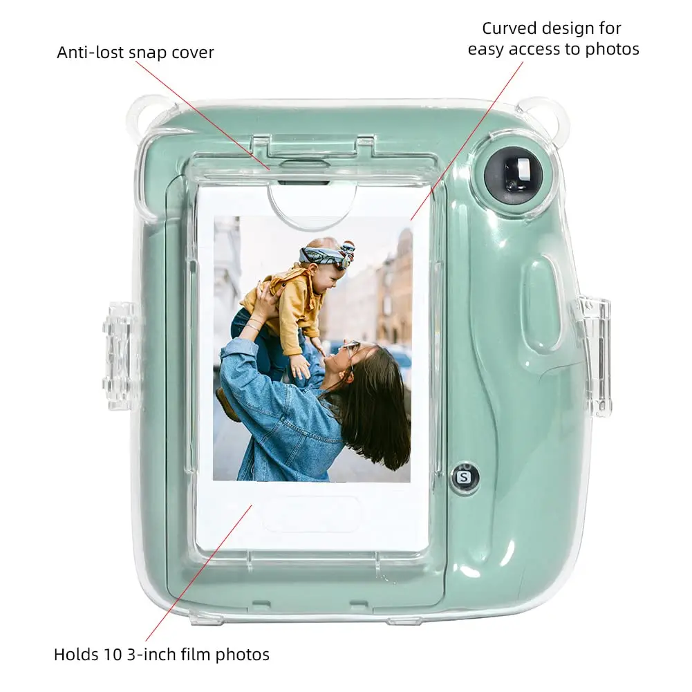 Прозрачный чехол Caiul для Fujifilm Instax Mini 11 сумка мгновенной печати с карманом пленки и