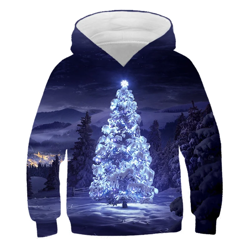 

Boys Christmas Santa Claus Long Sleeve Print Boys Girls Christmas Sweatshirts Autumn Spring Kids Santa Clothes Hoodies Tops