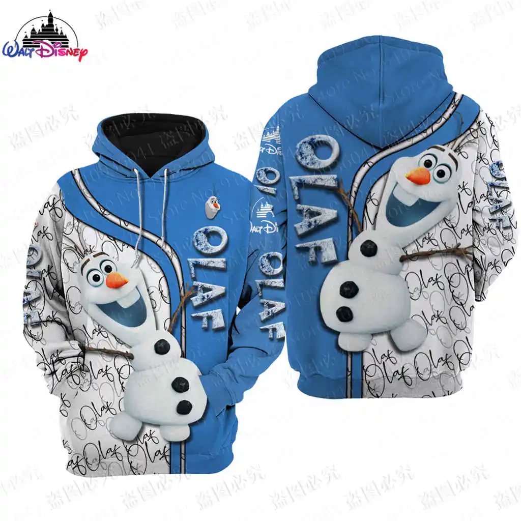 

Olaf Disney cartoon Christmas men women 3D Print High quality Fleece Zipper/ Hoodies parent-child clothing Pullover Tops