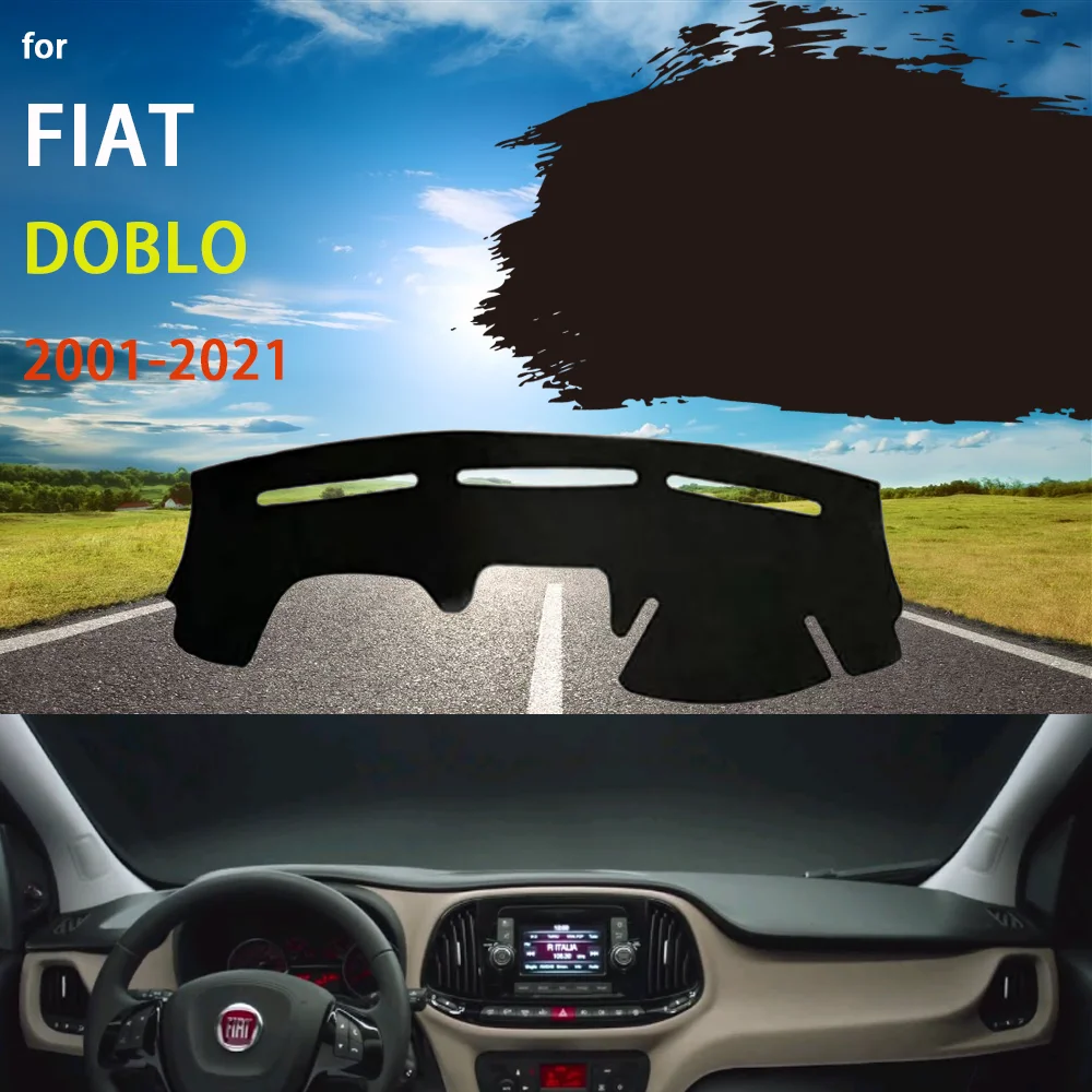 

Car Dashboard Cover Dash Mat Sunshade Cushion Nonslip Anti-UV Sun Rug Accessories for Fiat Doblo Panorama Classic 223 2001-2021