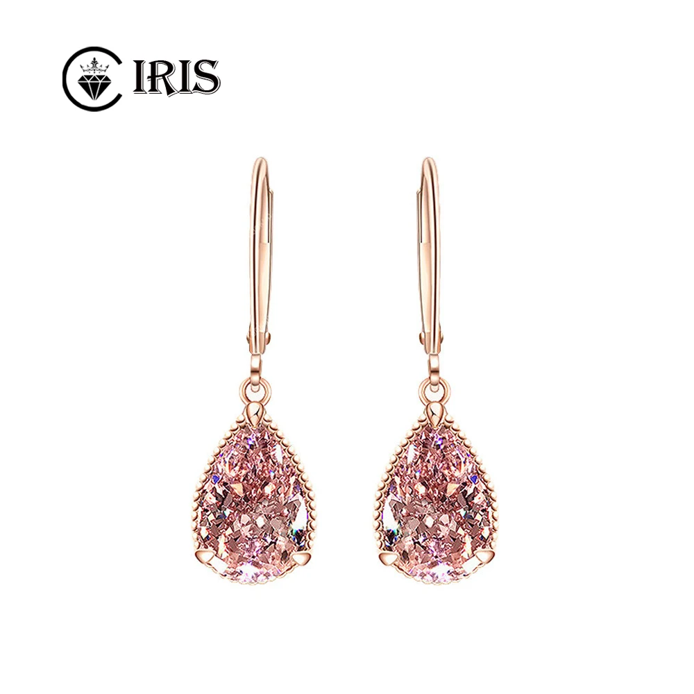 

Teardrop D Color Moissanite Drop Earrings 925 Sterling Silve Hook Earrings Rose Gold Color Carbon Diamond Dangle Earrings