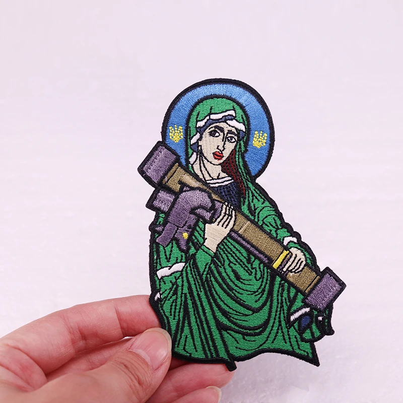 Фото Нашивка с вышивкой Святой Javelin Ukraine, аксессуары для сумки, подарок для украшения сумки №1