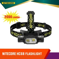 nitecore hc68 2000 lumens usb c rechargeable dual beam electronic focusing e focus led headlamp luminus sst 40 w led