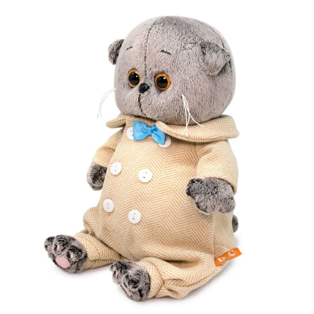 Мягкая игрушка Басик BABY в комбинезоне из твида 20 см |