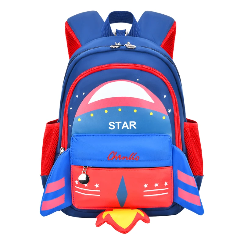 New 3D Cartoon Kindergarten Schoolbag Boys Girls Portable Backpack Anti-lost Baby Bag Cute Unicorn Rocket Bagpack Mochila 6692