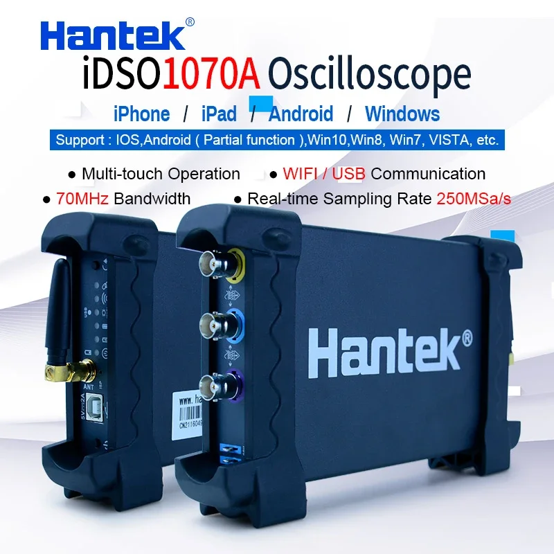 

Hantek NEW Osciloscopio Hantek IDSO1070A 70MHz Bandwidth Oscilloscope support Android/Windows