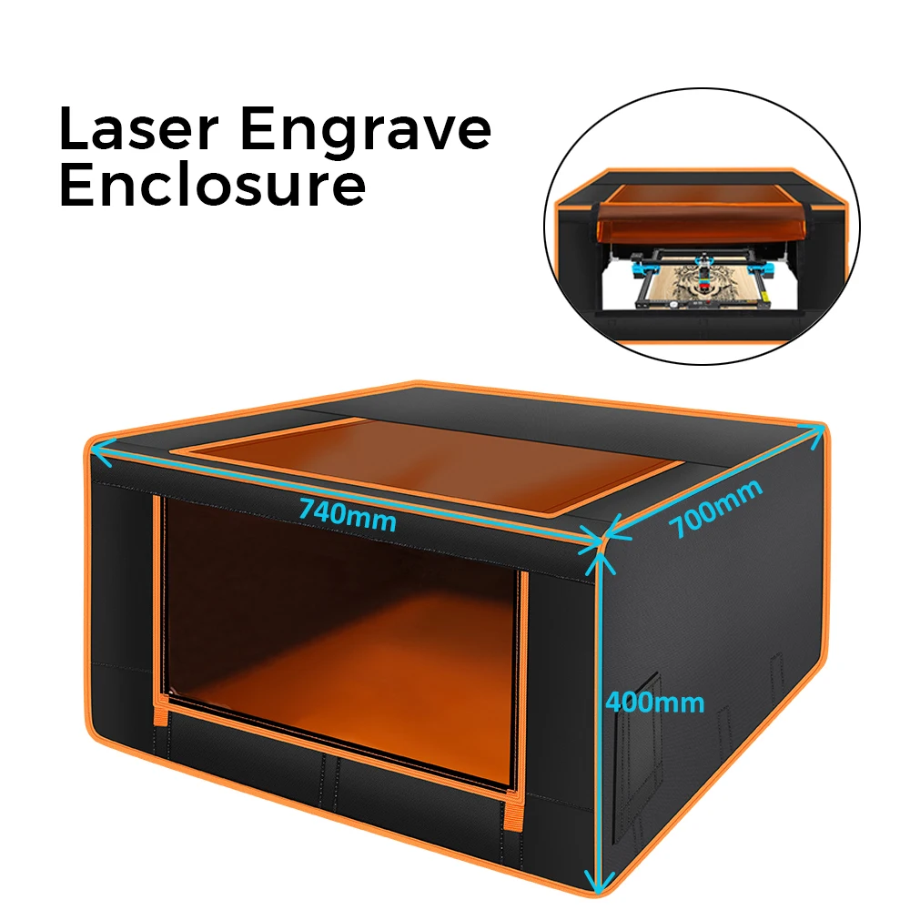 

Laser Engraving Machine Enclosure Fireproof Acid Dust Proof Protective Box 740x700x400mm Smoke Exhaust with Powerful Suction Fan
