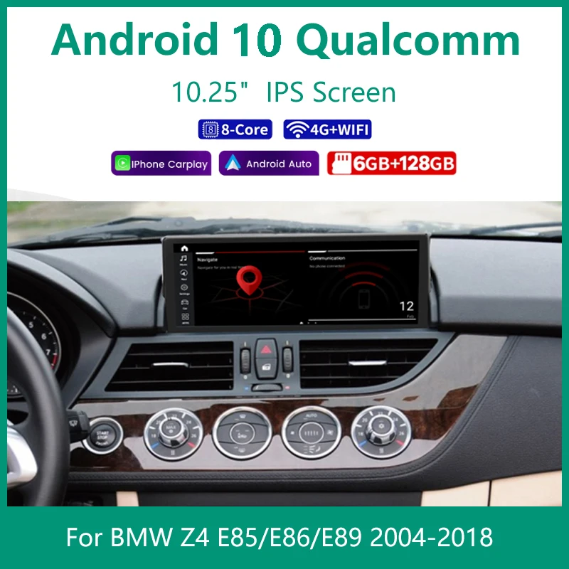 10.25” Qualcomm Android 11 Stereo for BMW Z4 E89/ E85/E86 CCC CIC 2004-2018 with CarPlay Auto GPS Navigation Multimedia WIFI 4G