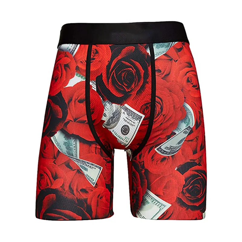 Men's Shorts Breathable Male Underwear Print Flat Pant Elastic Waistband Beachshort 2022 Summer Men Sport Boxer Brief