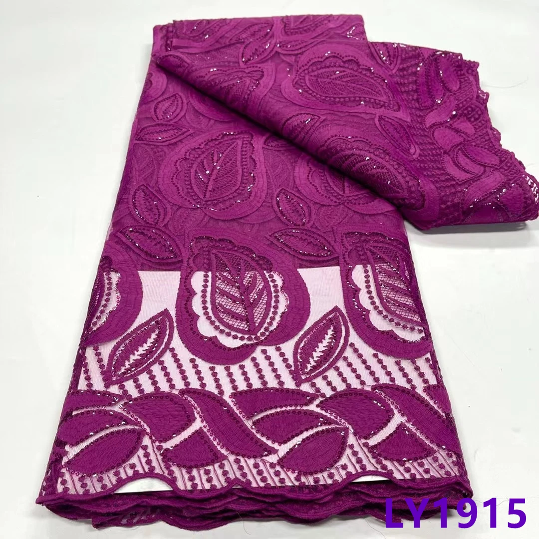 

Африканская молочная шелковая кружевная ткань XIYA с блестками 2022 высокое качество 5 ярдов нигерийская вышитая Тюль кружевная ткань для шитья платья