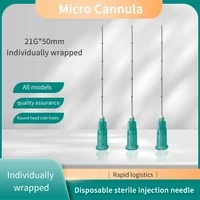korea ce certified sterile micro cannula 21g 22g 18g 50mm 70mm blunt needle