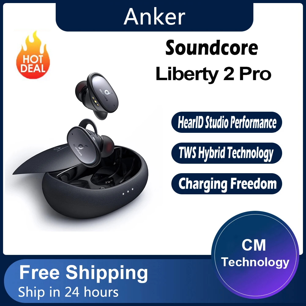 

Anker by Soundcore Liberty 2 Pro TWS Hybrid Technology Earphone Bluetooth 5.0 In Ear Studio Performance HearID Wireless Earbuds