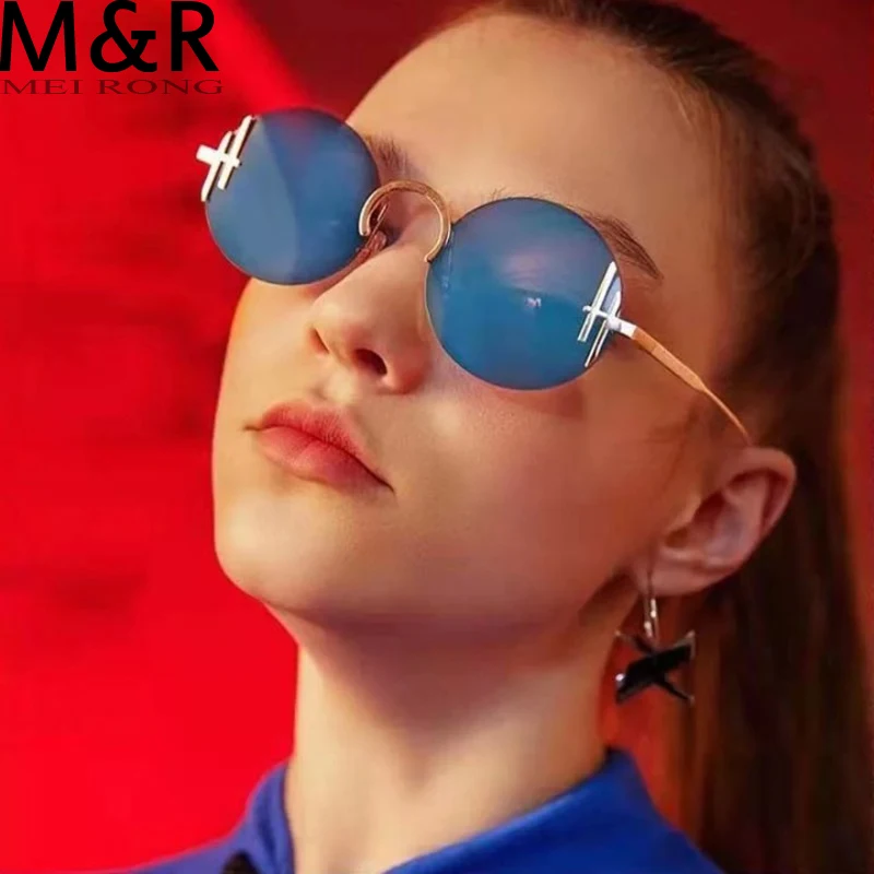 

Vintage Round Sunglasses Women Ocean Color Lens Mirror Sun Glasses Female Brand Design Metal Frame Circle Glasses Modis Oculos