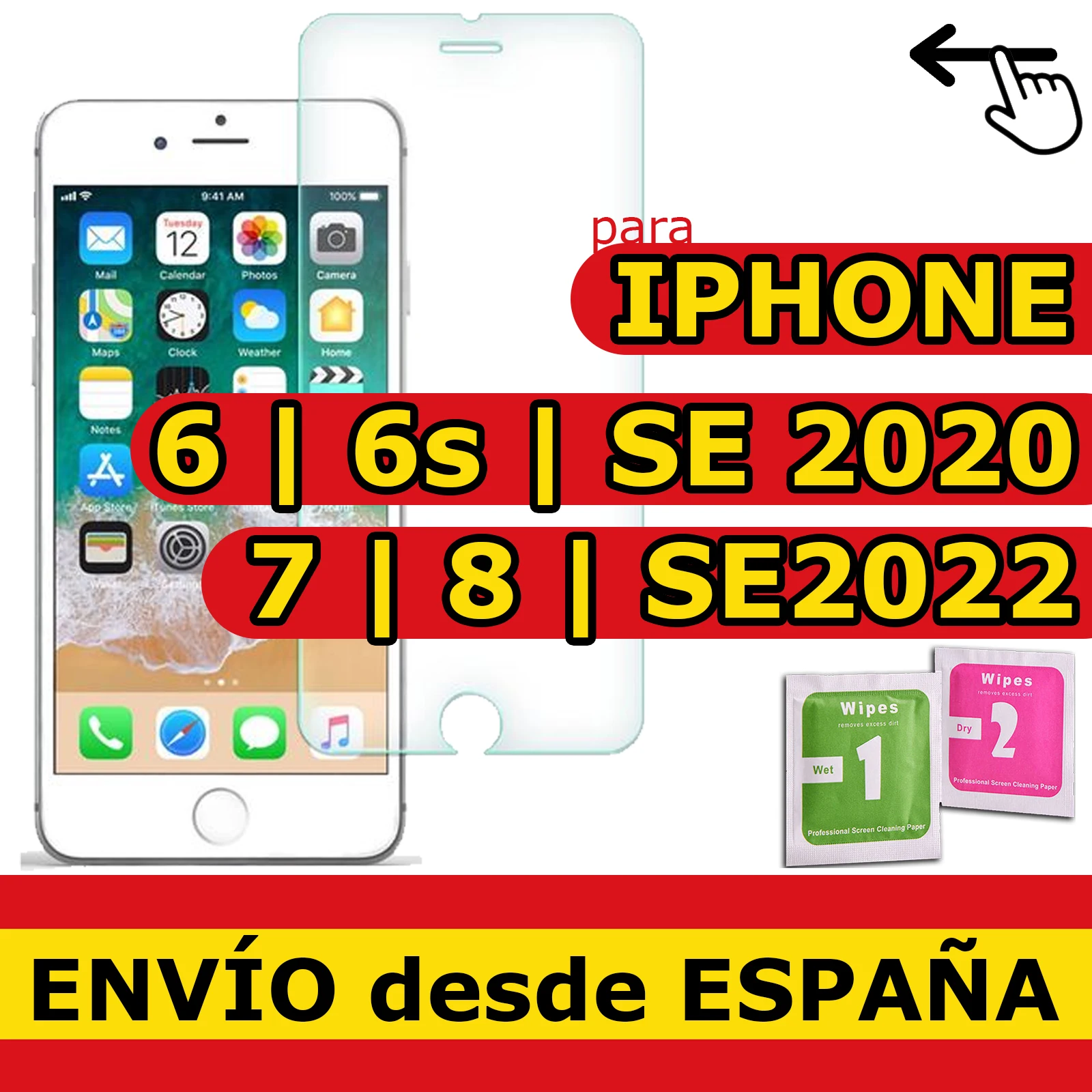 Pellicola Vetro Temperato Per Iphone 6 / 6S / 7 / 8 / Se 2020 / Se 2022 Protezione Qualità Premium 9H 0.33Mm