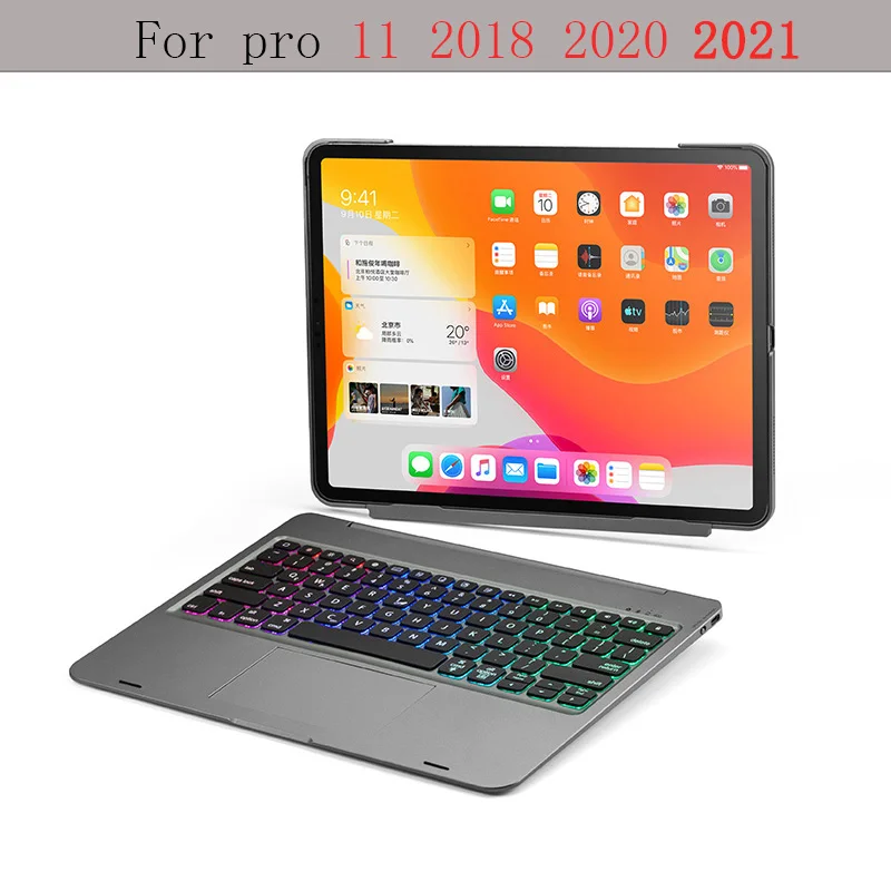 

Новая волшебная клавиатура 2023 для iPad Pro 12,9 11 Air 4 5 2022/21/20/18 10,9 10,5 Корейская Арабская португальская разделенная клавиатура с подсветкой