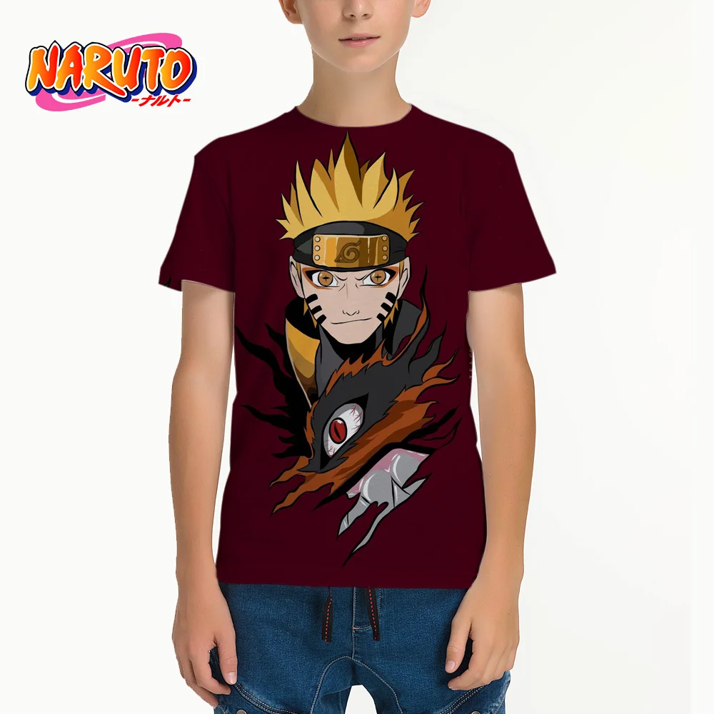 

2023 летняя футболка для мальчиков Hokage, модная детская футболка с принтом Hokage Sasuke Kakashi, футболка для мальчиков с коротким рукавом для мальчико...