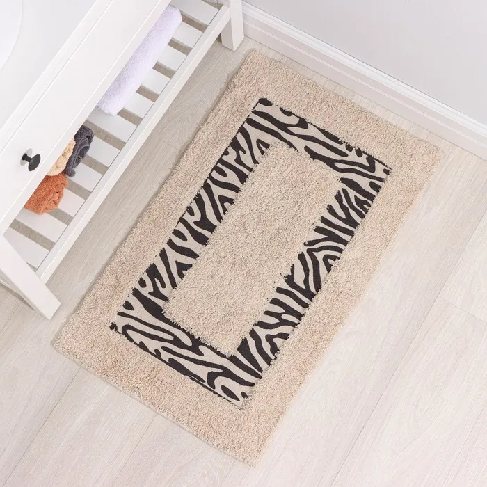 Коврик для дома Доляна «Зебра», 50×80 см, 900 г/м2, 100% хлопок, цвет молочный