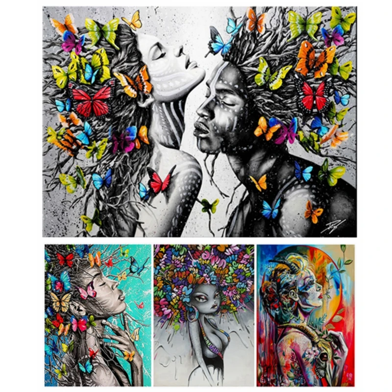 

Abstract Flower Butterfly Girl Art Diamond Painting Full Cross Stitch Forest Fairy Angel Mosaic Handmade Gift Home Decor
