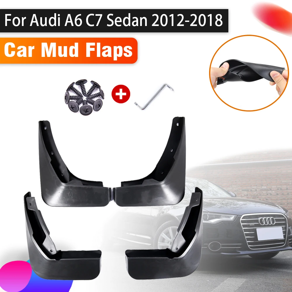 

4X Car Mudguards Mudflap For Audi A6 C7 Sedan 2012~2018 Auto Anti-spla Mud Flap Splash Guard Front Rear Mud Flap Car Accessories