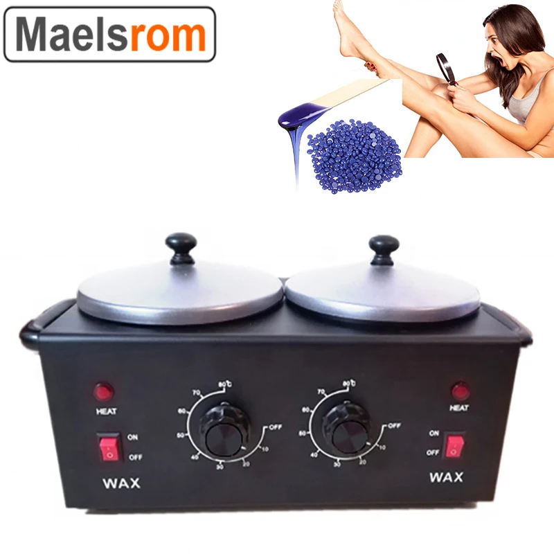 Dual Wax Pots Professional Electric Wax Heater Machine Parrafin Waxing Machine for Hair Removal Facial Skin Body SPA Salon